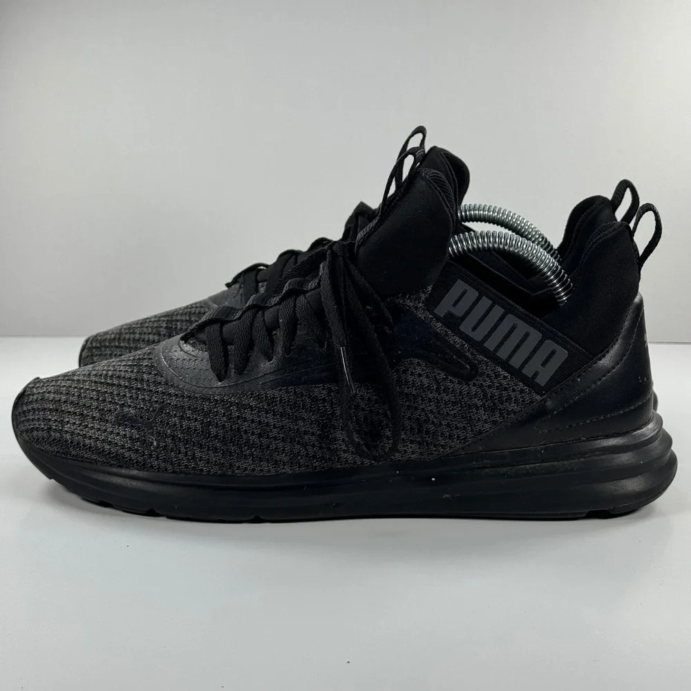 Puma Enzo Weave Mens Black Grey Running Training Shoes‎ Sneakers 191487-01